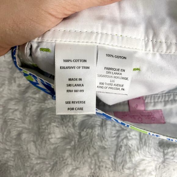 Lilly Pulitzer Limeade Biggest Fan Cotton Preppy The Callahan Shorts 0 - Picture 4 of 7